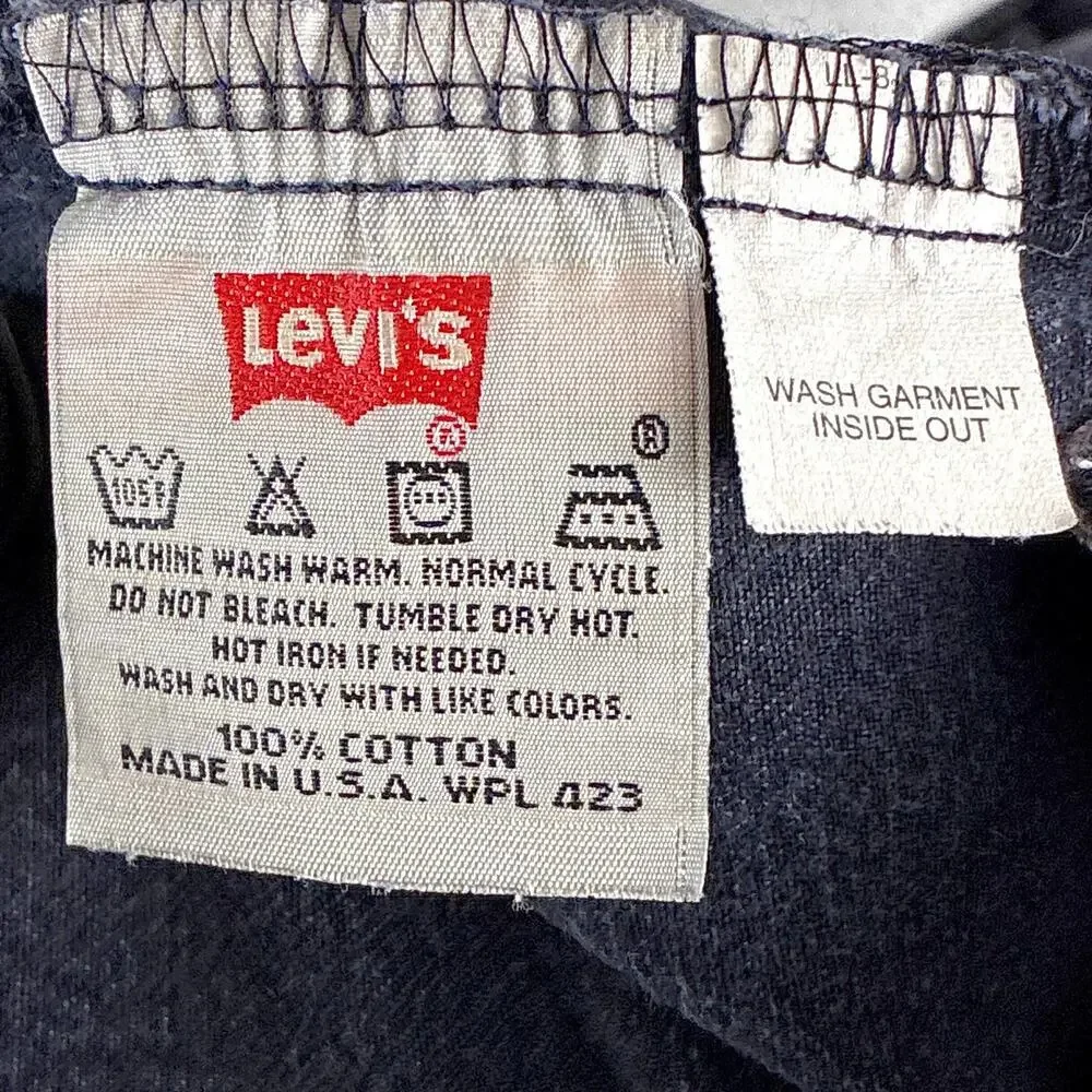 VTG Levis 501 Jeans Mens 34x32 (32x30) Sulphur Black 0660 Button Fly Made in USA